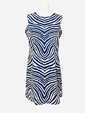 🆕 MILLY Zebra Print A-line Shift Dress in Cobalt